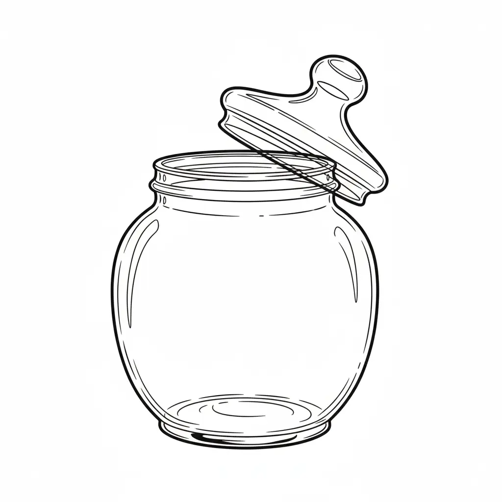 דף יצירה של צנצנת להדבקת סוכריות להדפסה