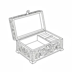 דף יצירה של קופסה להדבקת תכשיטים להדפסה