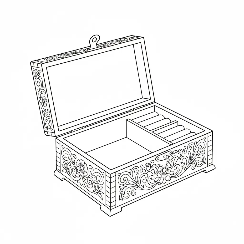 דף יצירה של קופסה להדבקת תכשיטים להדפסה