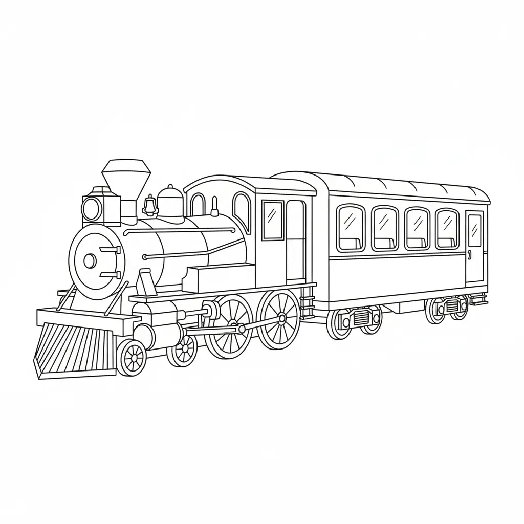 דף יצירה של רכבת להדבקת נוסעים להדפסה