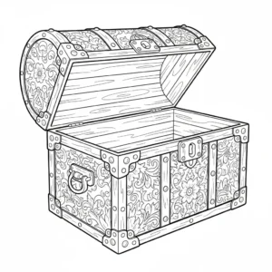 דף יצירה של תיבה להדבקת אוצר להדפסה