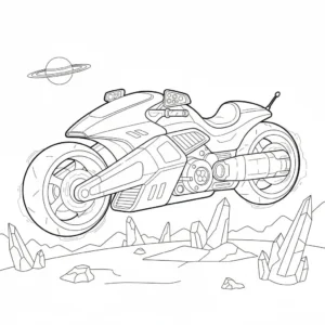 דף צביעה של אופנוע חלל להדפסה