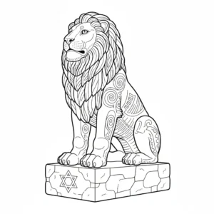 דף צביעה של ארי ירושלים להדפסה