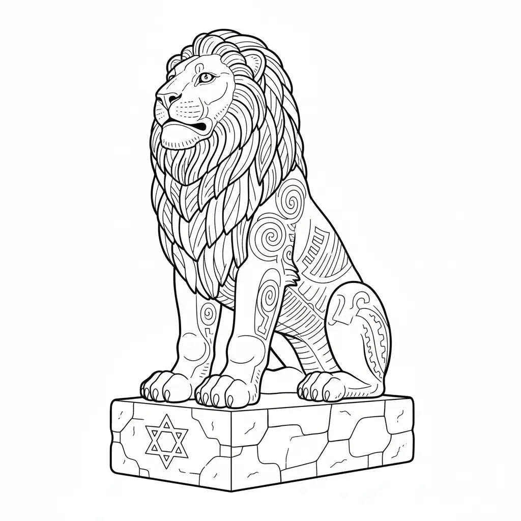 דף צביעה של ארי ירושלים להדפסה