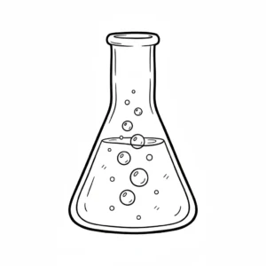 דף צביעה של בקבוק ניסויים להדפסה