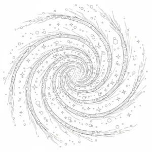דף צביעה של גלקסיה ספירלית להדפסה