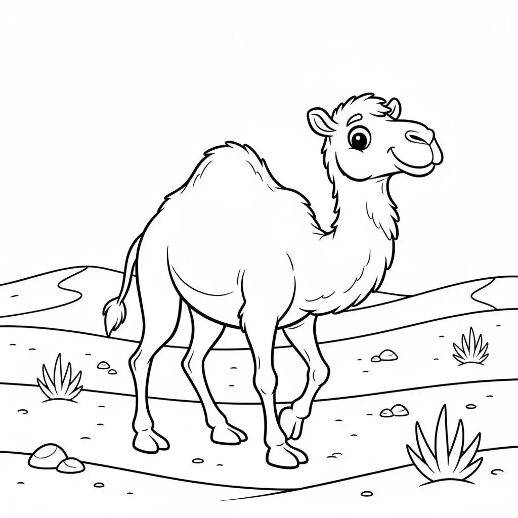 דף צביעה של גמל בישראל להדפסה