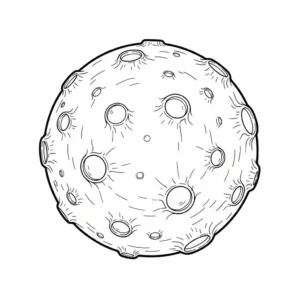 דף צביעה של הירח להדפסה