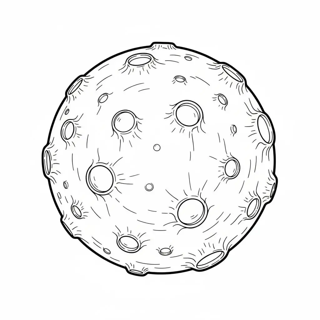 דף צביעה של הירח להדפסה