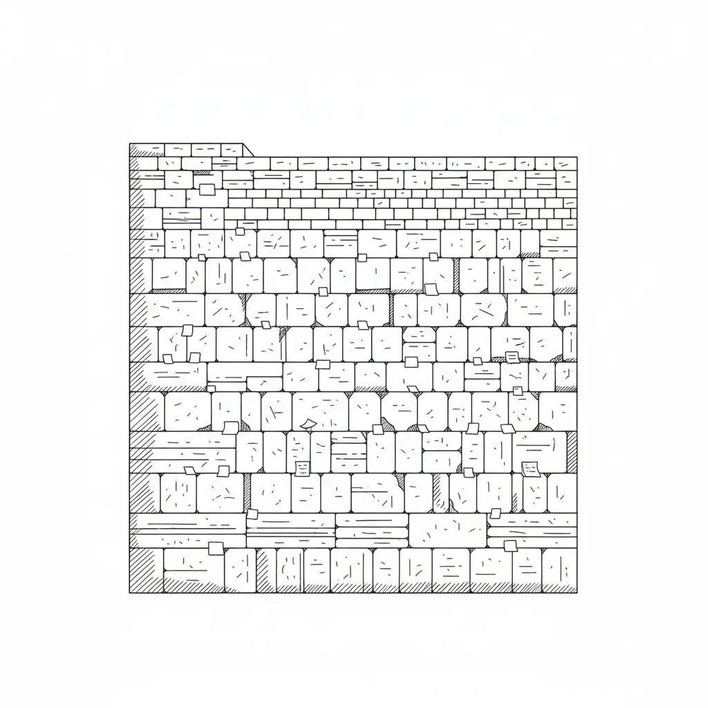 דף צביעה של הכותל המערבי להדפסה