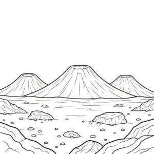 דף צביעה של הרי געש בכוכב מאדים להדפסה