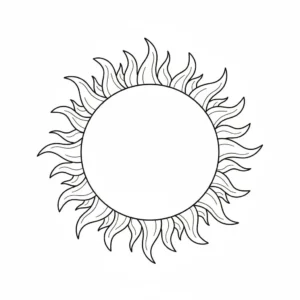 דף צביעה של השמש הגדולה להדפסה