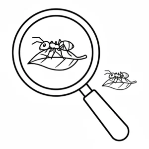 דף צביעה של זכוכית מגדלת להדפסה