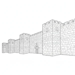 דף צביעה של חומות ירושלים להדפסה
