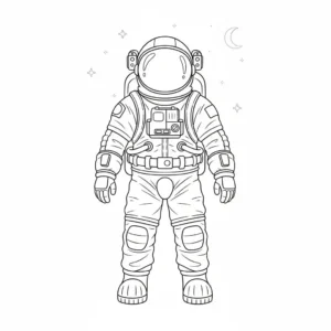 דף צביעה של חליפת חלל להדפסה