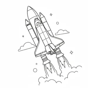 דף צביעה של חללית מעבורת להדפסה