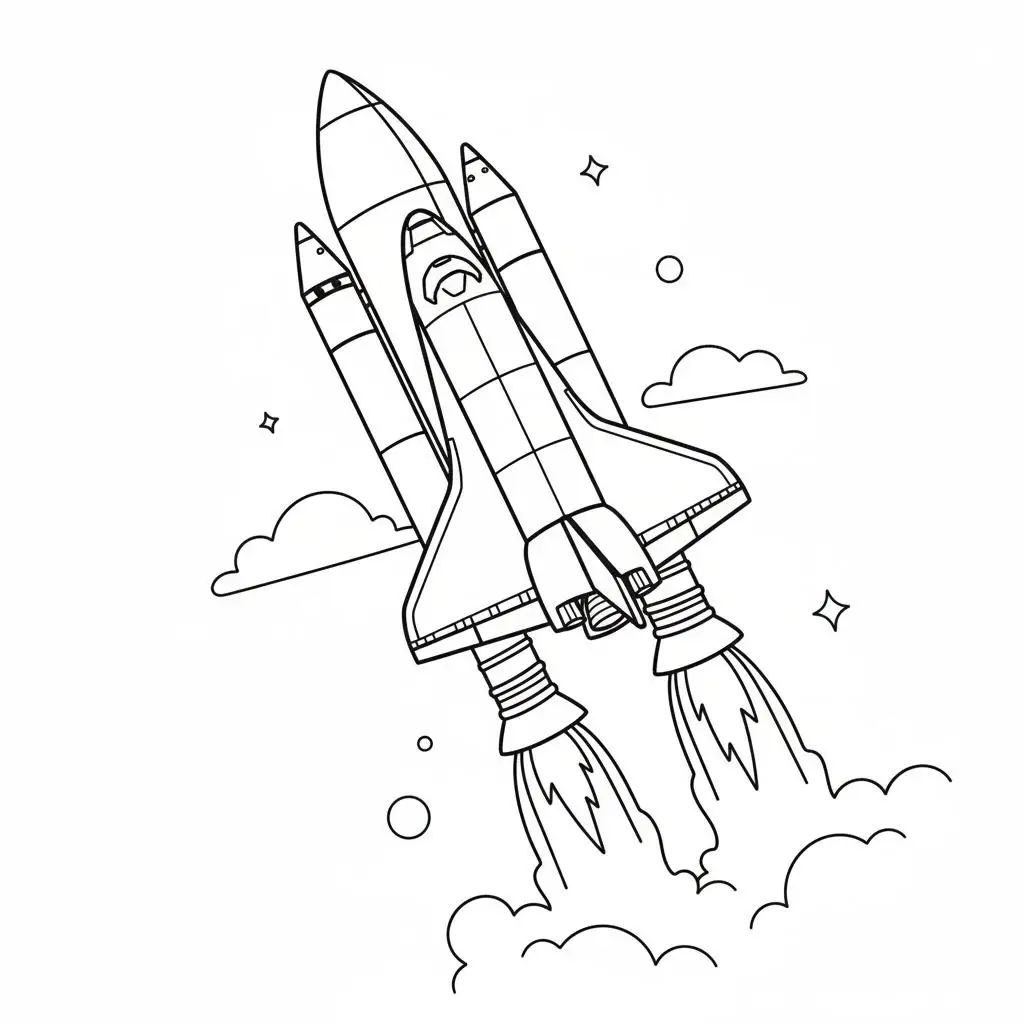 דף צביעה של חללית מעבורת להדפסה