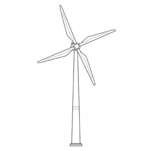 דף צביעה של טורבינה חשמל מרוח להדפסה