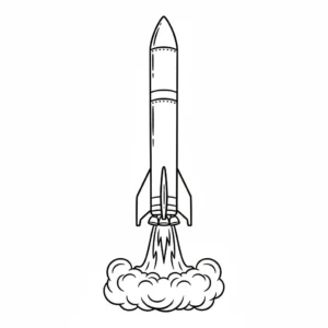דף צביעה של טיל רב-שלבי להדפסה