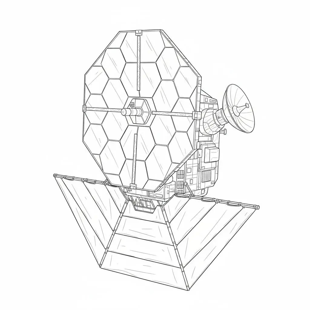 דף צביעה של טלסקופ חלל להדפסה