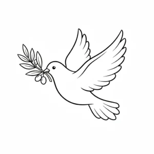 דף צביעה של יונת שלום להדפסה