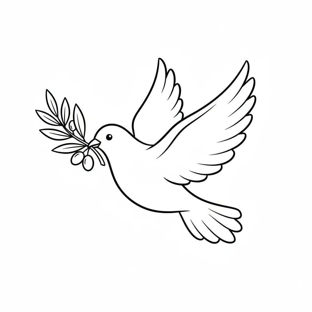 דף צביעה של יונת שלום להדפסה