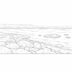 דף צביעה של ים המלח וגבישי מלח להדפסה