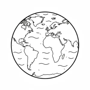 דף צביעה של כדור הארץ להדפסה