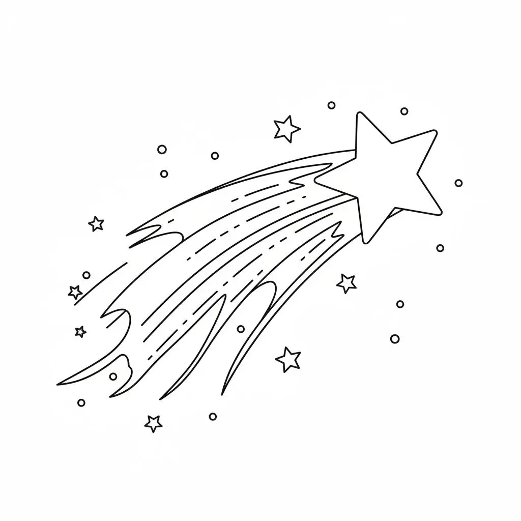 דף צביעה של כוכב נופל להדפסה