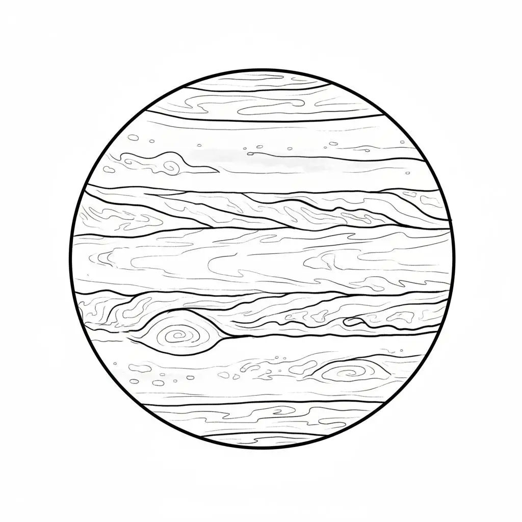 דף צביעה של כוכב צדק להדפסה