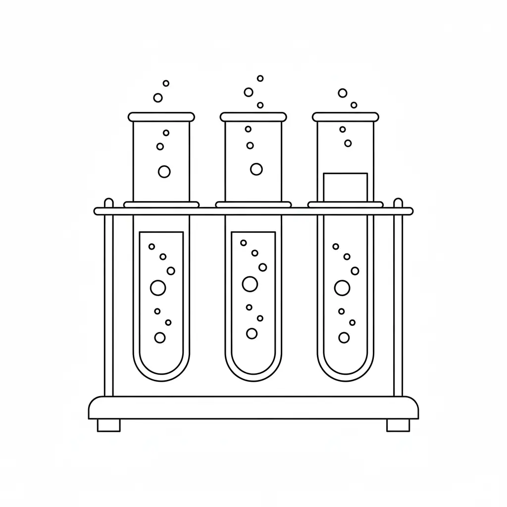 דף צביעה של מבחנות מחקר להדפסה