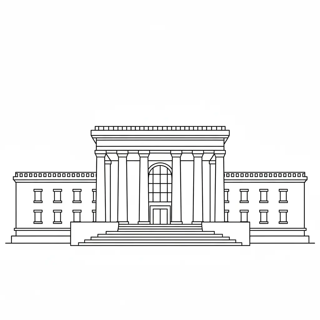 דף צביעה של מבנה הכנסת להדפסה