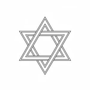 דף צביעה של מגן דוד להדפסה