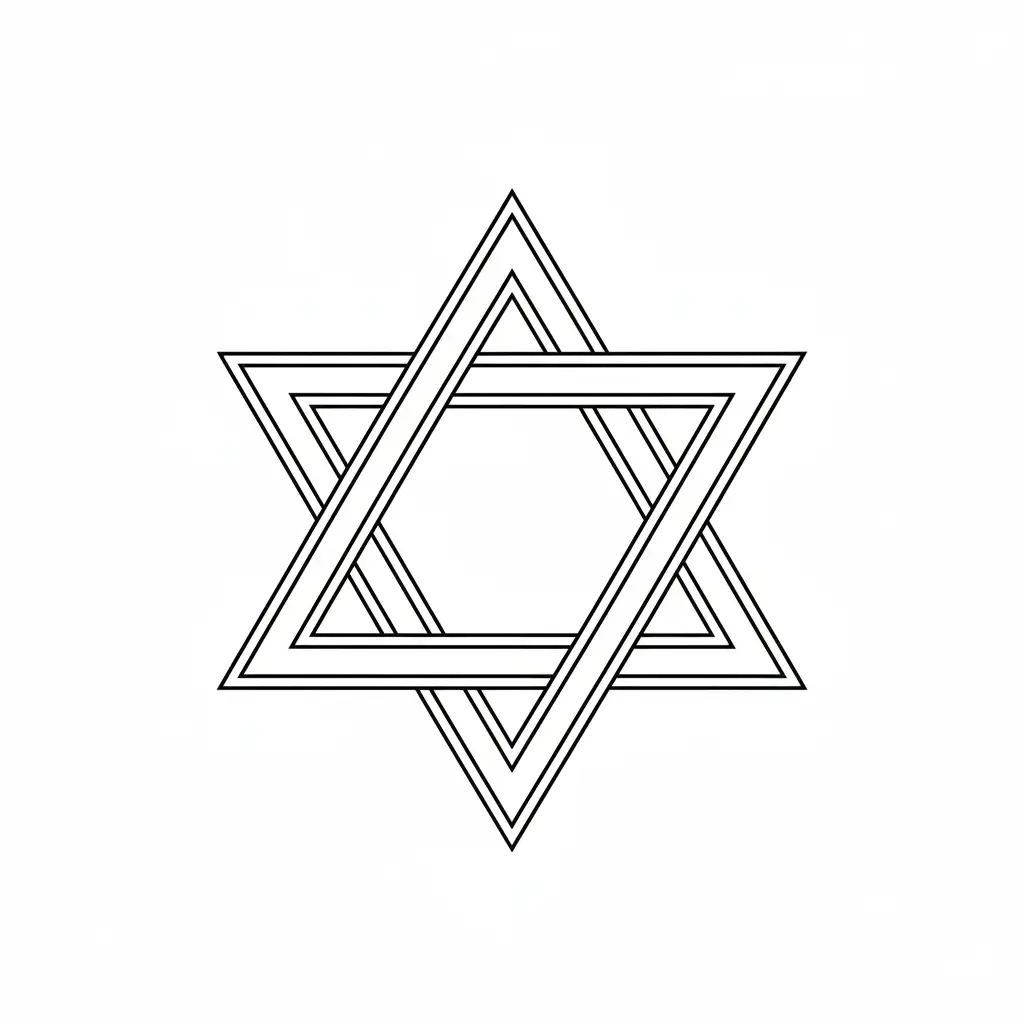 דף צביעה של מגן דוד להדפסה