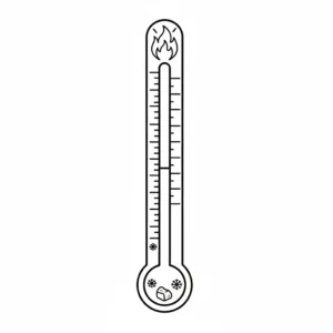 דף צביעה של מד חום להדפסה