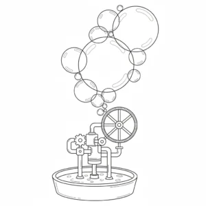 דף צביעה של מכונת בועות להדפסה