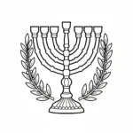 דף צביעה של מנורת שבעת הקנים להדפסה