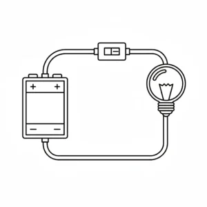 דף צביעה של מעגל חשמלי פשוט להדפסה