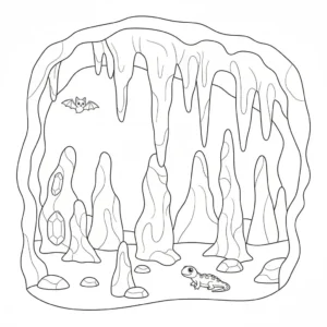 דף צביעה של מערת נטיפים בישראל להדפסה