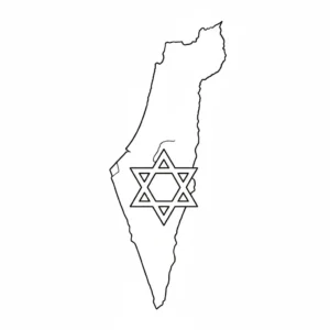 דף צביעה של מפת מדינת ישראל להדפסה