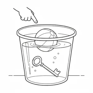 דף צביעה של ניסוי מה צף על המים להדפסה