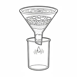 דף צביעה של ניסוי ניקוי וסינון מים להדפסה