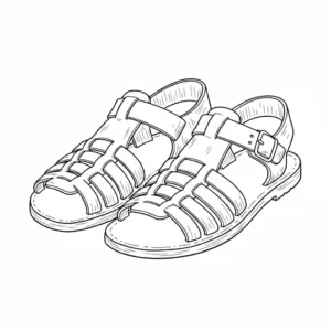 דף צביעה של סנדלים תנכיים להדפסה