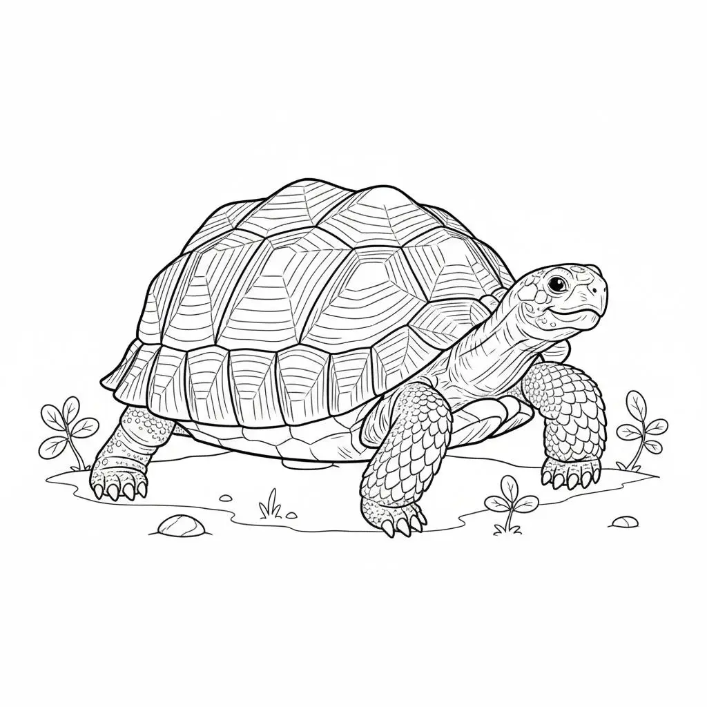 דף צביעה של צב יבשה ישראלי להדפסה