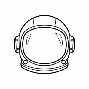 דף צביעה של קסדה של אסטרונאוט להדפסה