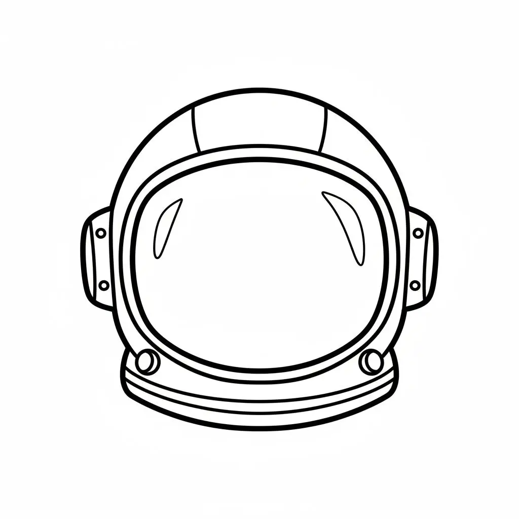 דף צביעה של קסדה של אסטרונאוט להדפסה