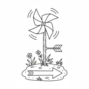 דף צביעה של שבשבת רוח להדפסה