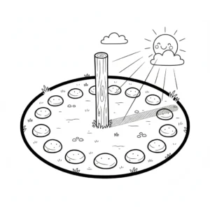 דף צביעה של שעון שמש להדפסה