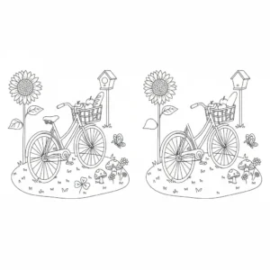 מצא את ההבדלים אופניים 5 הבדלים להדפסה