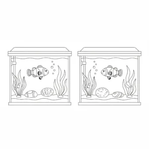 מצא את ההבדלים אקווריום 5 הבדלים להדפסה